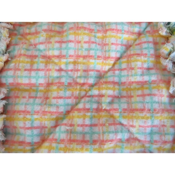 Flannel Rag Quilt With Batting 41x35 Noah's Ark Throw - Picture 9 of 14